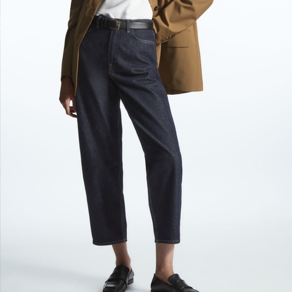 COS Tapered Ankle-Length Jeans Dark Indigo Colour (Eu Size 25) - Picture 1 of 5